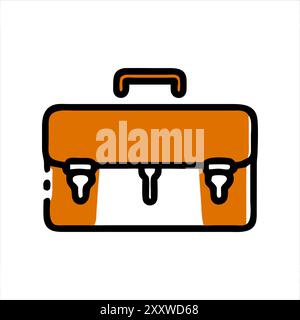 A minimalistic vector icon of a briefcase, ideal for business, work, and professional settings. Stock Vector