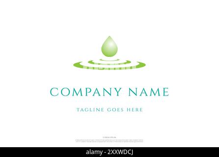 Pure Water Aqua Liquid Oil Drop Logo Design Vector Stock Vector