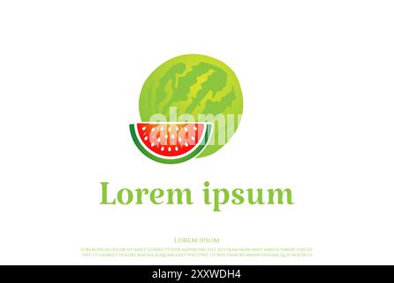 Simple Minimalist Fresh Watermelon Fruit Logo Design Vector Stock Vector