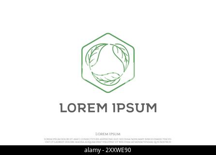Circle Leaf Leaves Recycle Environment Logo Design Vector Stock Vector