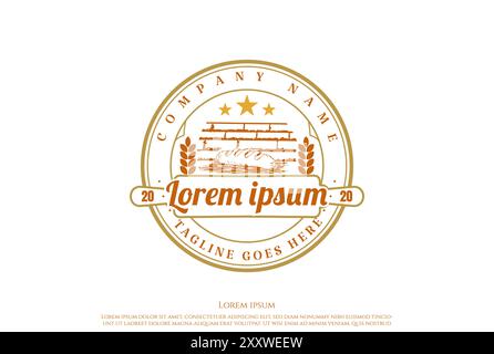 Old Classic Retro Vintage Bakery Bake Shop Badge Stamp Emblem Label Sticker Logo Design Vector Stock Vector