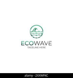 Eco Wave Eco Friendly Logo Design Stock Vector