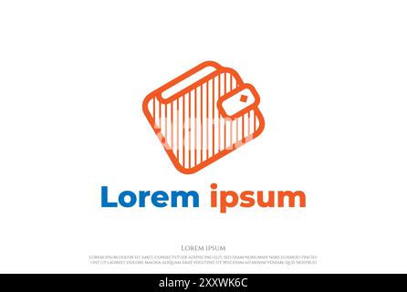 Modern Simple Minimalist E Wallet Logo Design Vector Stock Vector