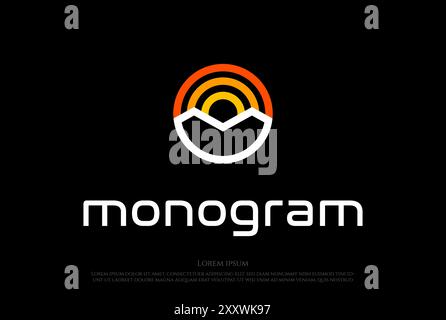 Simple Minimalist Circular Letter M Monogram Logo Design Vector Stock Vector