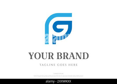 Elegant Luxury Golden Initial Letter FG GF Monogram Logo Design Vector Stock Vector