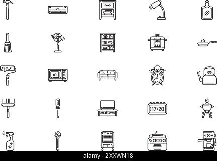 Homeware icons collection is a vector illustration with editable stroke ...