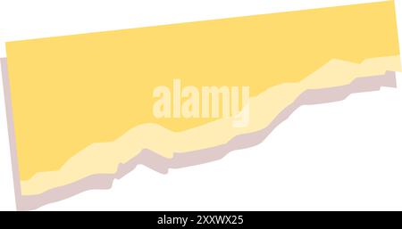 Torn piece of yellow paper is creating a ripped border with copy space Stock Vector