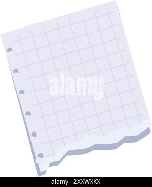 Blank sheet of squared paper is being folded on a white background Stock Vector