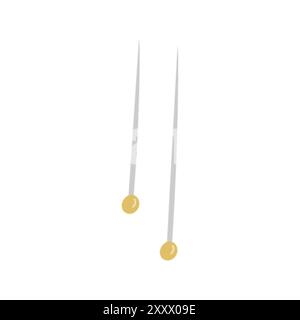 Vector illustration of yellow pins on white background Stock Vector