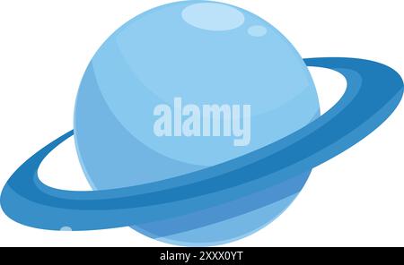 Blue planet with a ring system is orbiting in the vast expanse of space Stock Vector