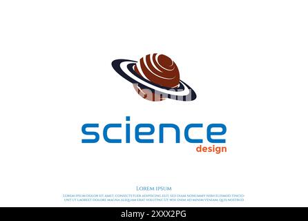 Modern Simple Minimalist Saturn Planet Science Logo Design Vector Stock Vector