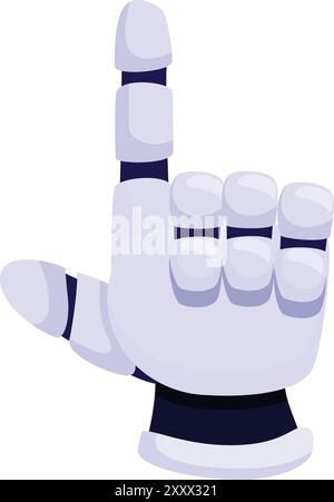 Cartoon robot hand pointing up with its index finger Stock Vector
