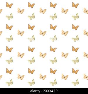 Seamless pattern with butterflies Stock Photo