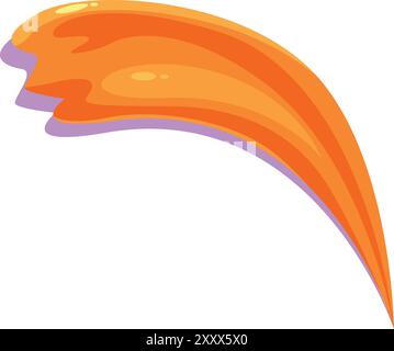 Bright orange slime dripping down creating an abstract shape Stock Vector