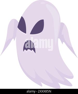 Cartoon ghost with a mischievous grin, perfect for halloween projects Stock Vector