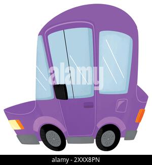 cartoon city family car sedan vehicle transportation isolated illustration for children Stock Photo