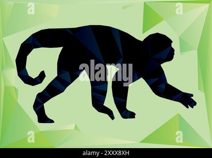 triangular polygon blue modern monkey vector illustration abstract background Stock Vector