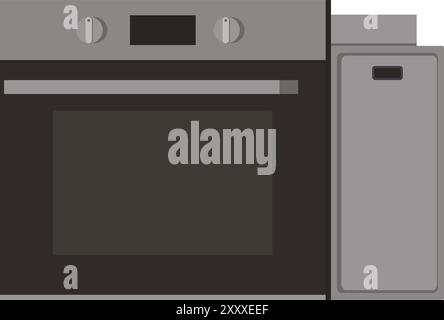 Modern electric over isolated, kitchen cooking equipment concept Stock Vector