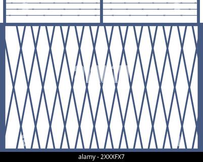 Barbed wire fence is providing security and protection Stock Vector