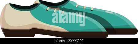 Pair of classic bowling shoes with their distinctive design and colors, ready for a fun day at the bowling alley Stock Vector