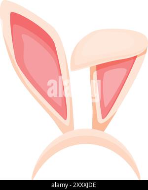 Pink bunny ears headband isolated on white background depicting concept of easter celebration Stock Vector