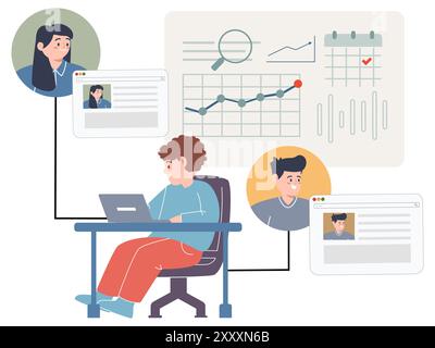 HR software job application CV curriculum vitae self information candidate checking hiring new employee design concept Stock Vector