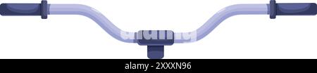 Simple illustration of a bicycle handlebar, featuring curved handlebars and black grips Stock Vector