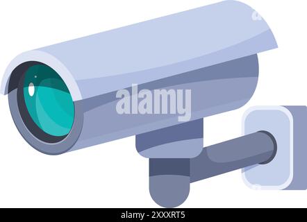 Modern security camera monitoring, providing protection and safety Stock Vector