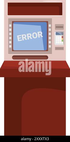Atm is showing an error message on the screen Stock Vector