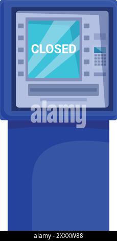 Closed atm machine showing out of service message Stock Vector