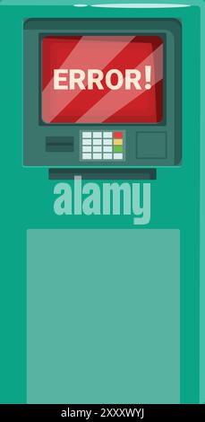 Atm is showing an error message on the screen Stock Vector