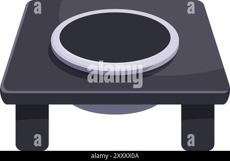 Modern induction cooker using electromagnetic heating technology for cooking food, close up view Stock Vector