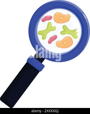 Magnifying glass showing germs on pc Stock Vector Image & Art - Alamy