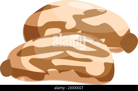 Two tiger nuts growing inside their shells, ready for harvest Stock Vector