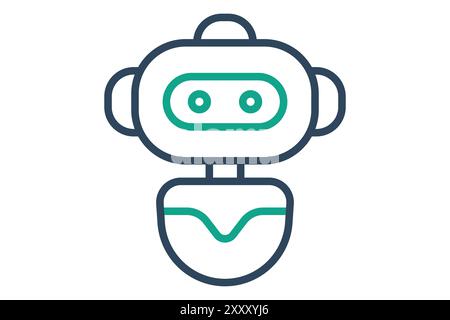 Robot icon. line icon style. icon related to artificial intelligence. technology elements vector illustration Stock Vector