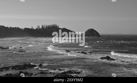 Pacific coast in Port Macquarie, Australia. Flynn's Beach Stock Photo