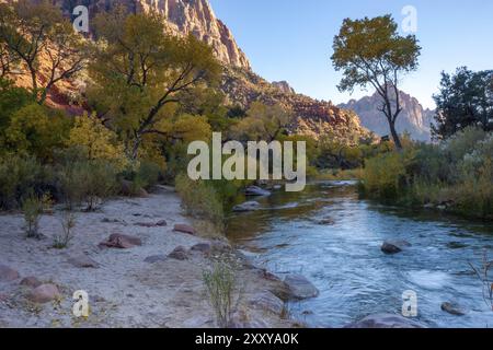 Late Afternoon at the Virgin River Valley Stock Photo