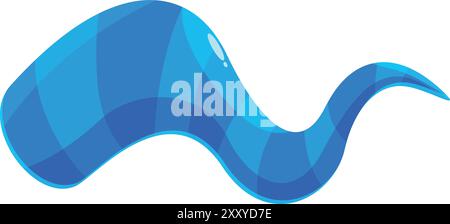 Blue abstract shape flowing and waving on white background Stock Vector