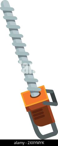 Electric hedge trimmer harvesting cutting gardening tool isometric icon Stock Vector