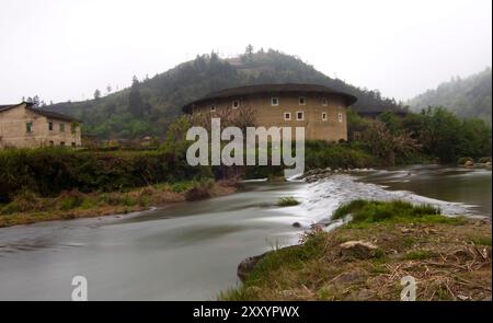 The big Tulou buildings in the Yongding region of Nanjing county in Fujian. Stock Photo