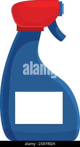 Blue spray bottle with a red trigger is an essential tool for maintaining a clean and hygienic environment Stock Vector
