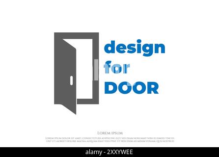 Simple Minimalist Door Window Logo Design Vector Stock Vector