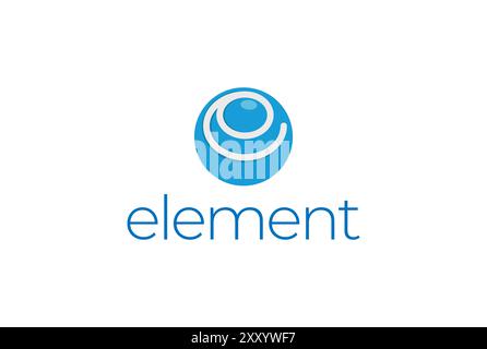 Modern Simple Blue Letter E for Element Molecule Logo Design Vector Stock Vector