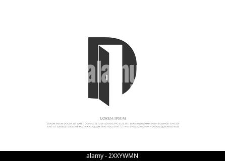 Initial Letter D for Door Logo Design Vector Stock Vector