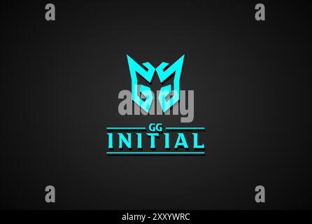 Initial Letter GG like Robot Head Face for Gaming Sport Logo Design Vector Stock Vector