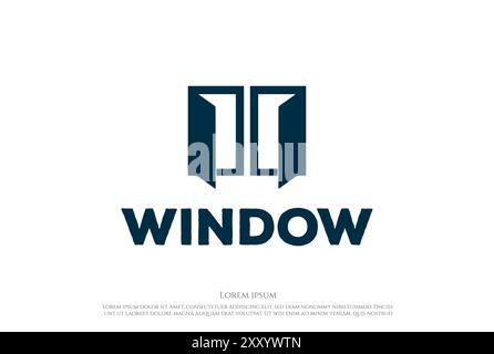 Simple Minimalist Window Logo Design Vector Stock Vector