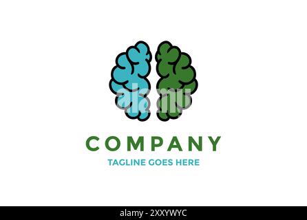 Simple Minimalist Brain Tree Plant Leaf Logo Design Vector Stock Vector
