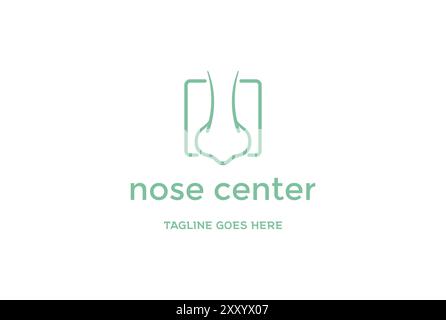Simple Minimalist Human Nose for Clinic Care Logo Design Vector Stock Vector