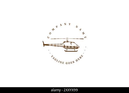 Vintage Retro Helicopter Badge Stamp for Army Military or Rescue Logo Design Stock Vector