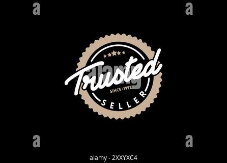 Minimalist Trusted Seller Stamp Label Sticker Seal Logo Design Vector Stock Vector